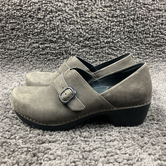 Dansko Tamara Nubuck Leather Clogs Mules Gray Women’s 40 US 9.5-10 - Picture 1 of 8